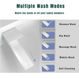 JimsMaison Elongated Bidet Toilet 1.28 GPF with LED Display & Warm Water in White