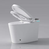 JimsMaison Elongated Bidet Toilet 1.28 GPF with LED Display & Warm Water in White