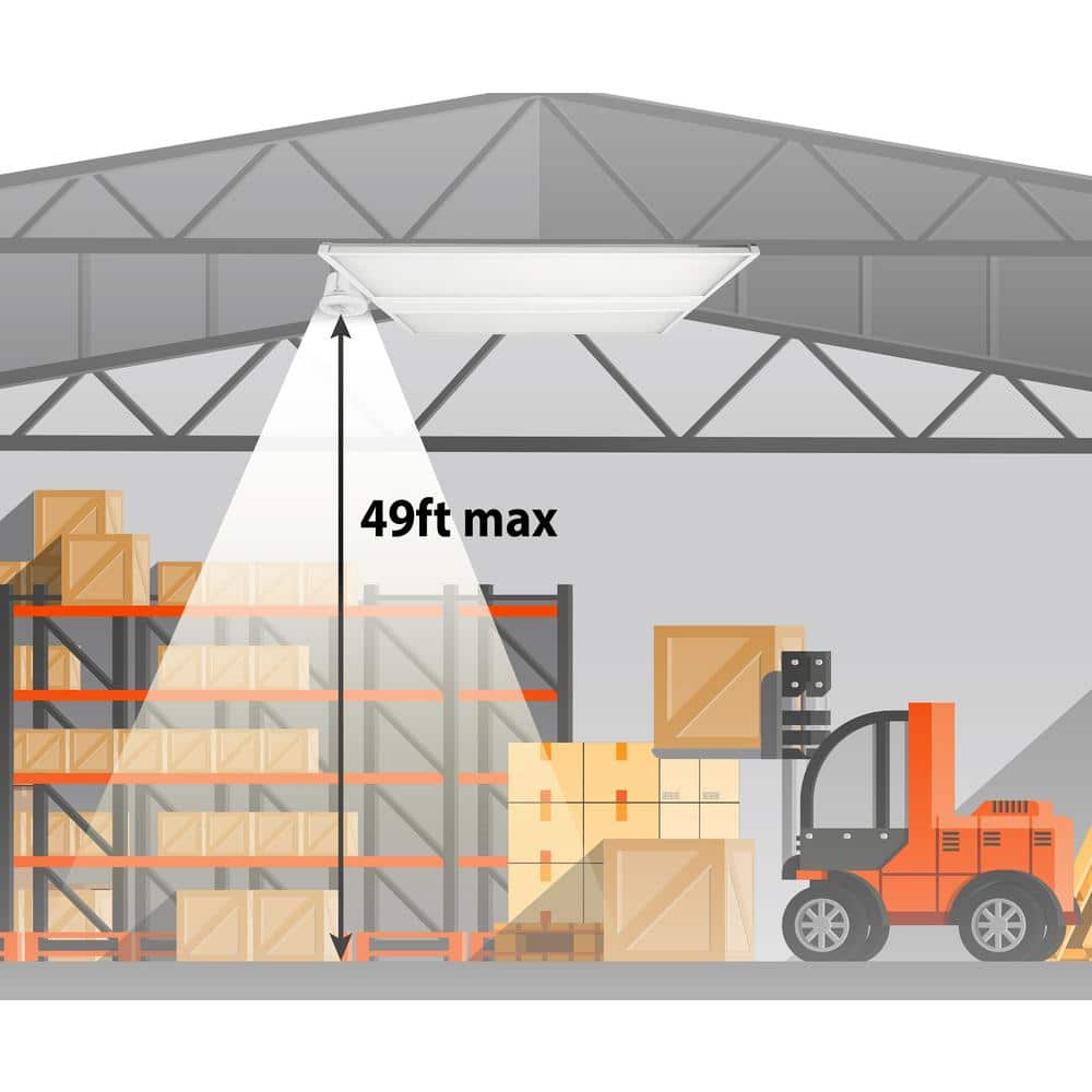 JONATHAN Y 1.98 ft. 220-Watt Equivalent Integrated LED White Shop High Bay Light with 28600 Lumens 5000K