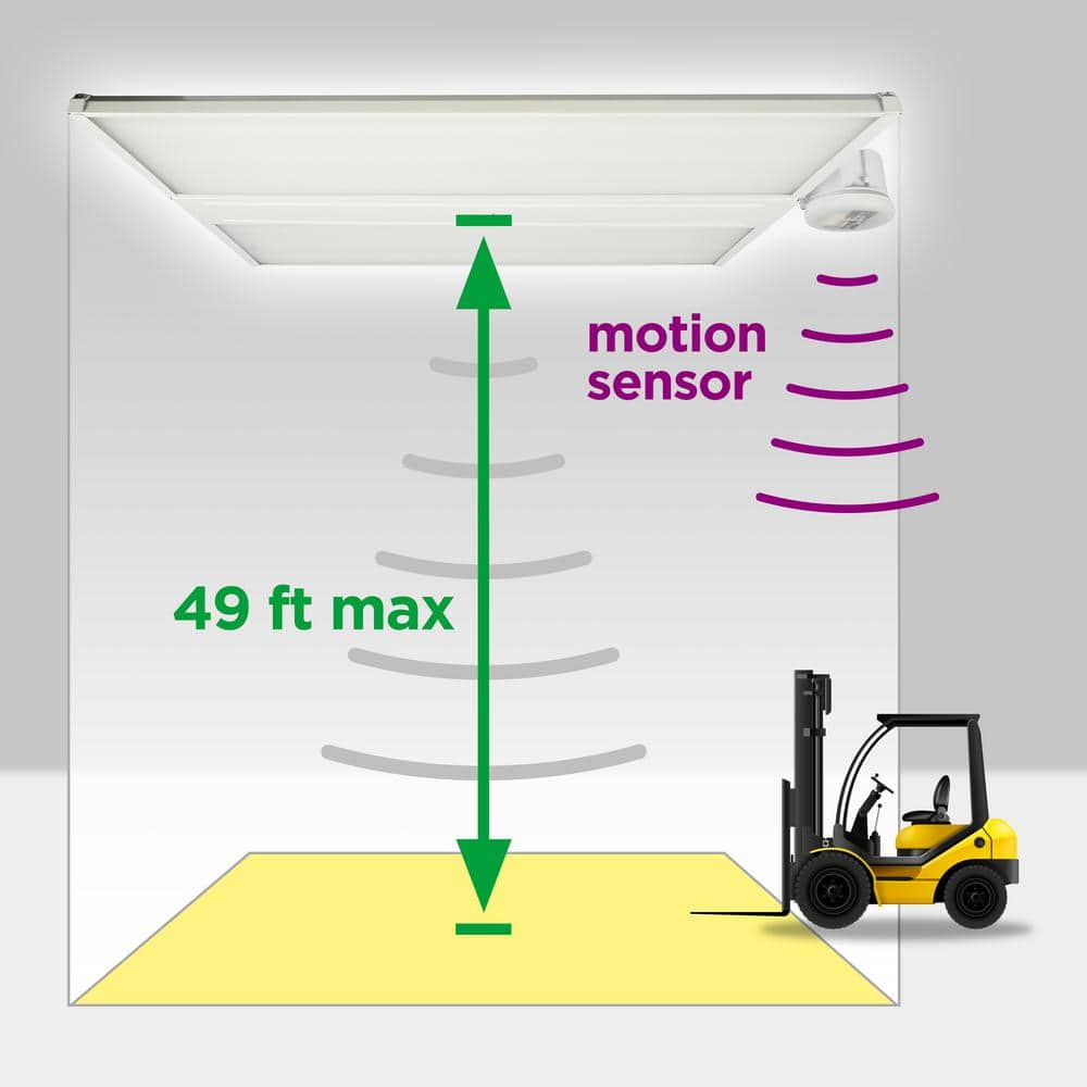 JONATHAN Y 220-Watt Equivalent Integrated LED White High Bay Light Motion Sensor Shop Light with 28600 Lumens 5000K