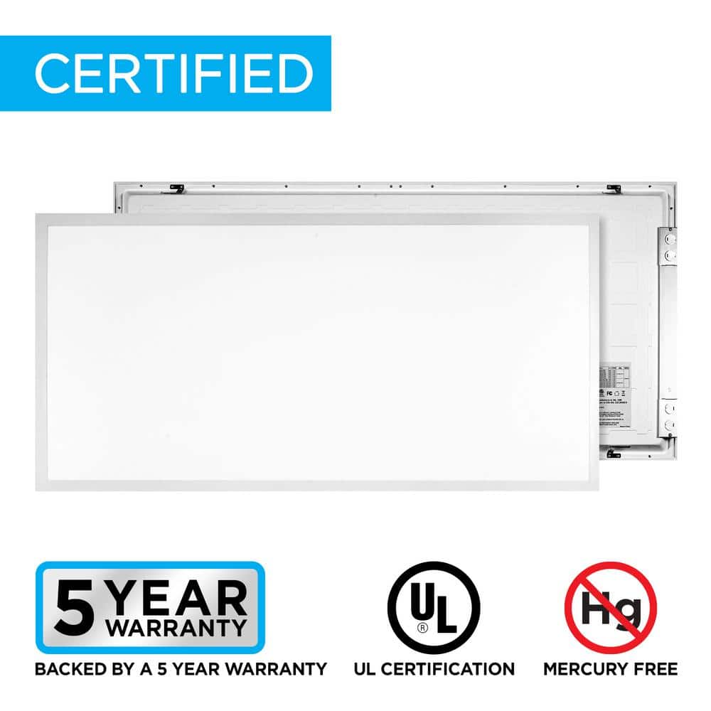 JONATHAN Y 2 ft. x 4 ft. Skylight 50-Watt 5500 Lumens Dimmable Integrated LED Flat Panel Light with 5000K, White (Set of 2)