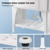 Karl home 32.3" Freestanding Laundry Utility Sink in White with Faucet