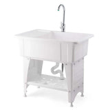 Karl home 32.3" Freestanding Laundry Utility Sink in White with Faucet