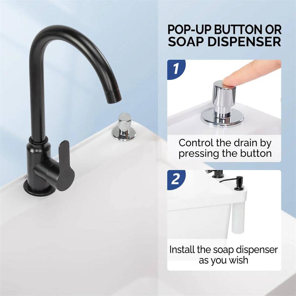 Karl home Freestanding Laundry Utility Sink with Faucet, White, 23.6 in.
