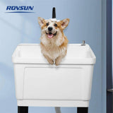Karl home Freestanding Laundry Utility Sink with Faucet, White, 23.6 in.