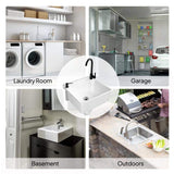 Karl home 17.5 in. Wall Mount Laundry Utility Sink with Faucet in White
