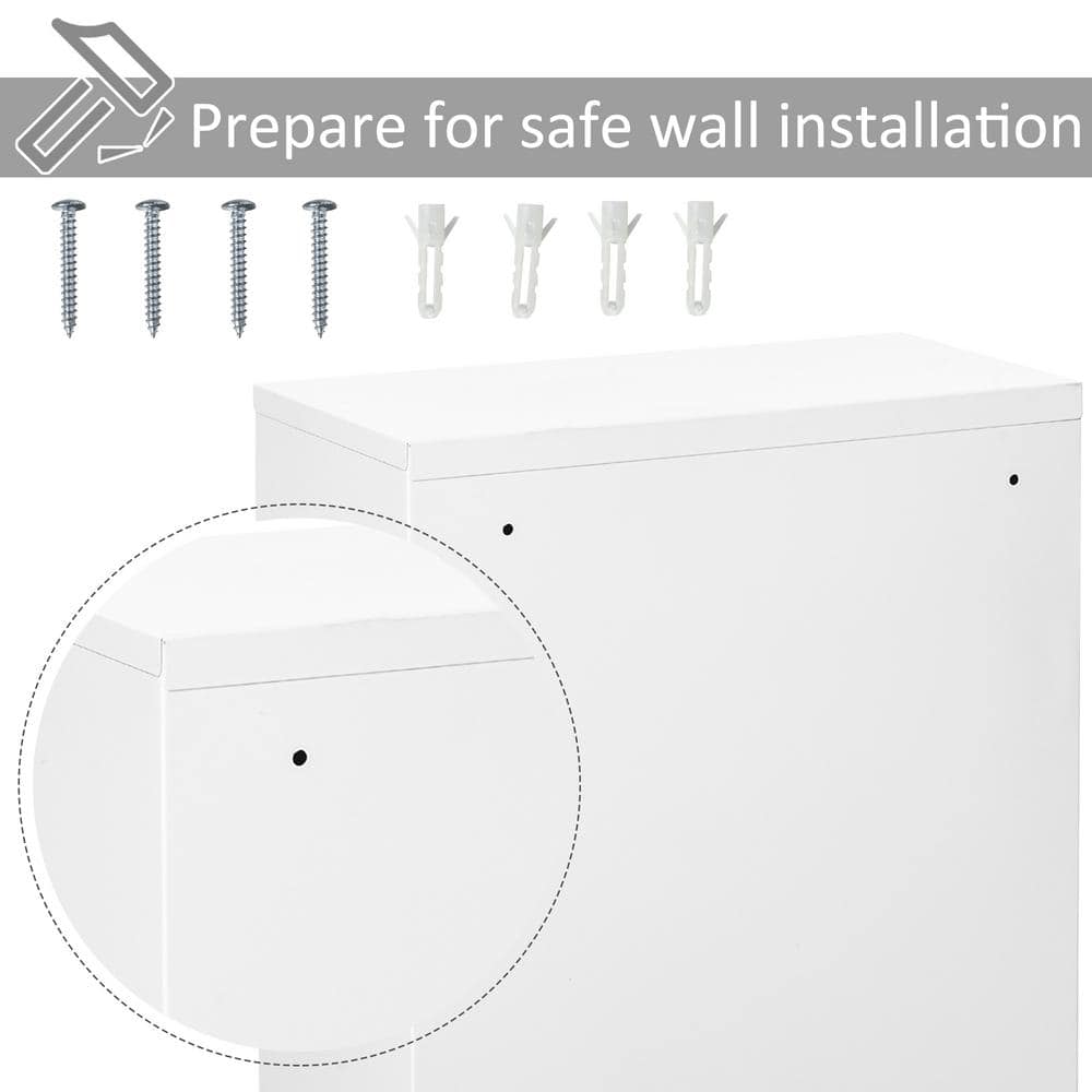 kleankin 15.75 in. W x 23.5 in. H Steel White Wall Surface Mount Medicine Cabinet without Mirror