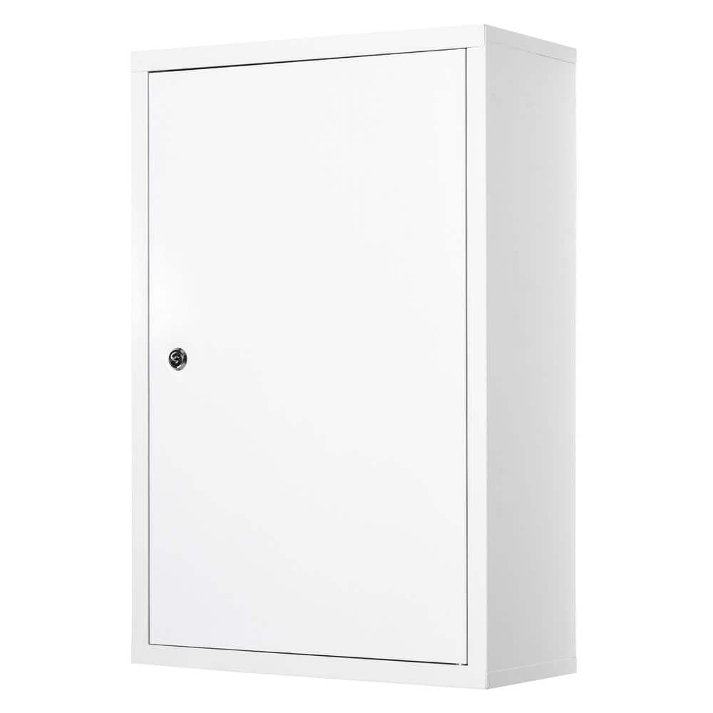 kleankin 15.75 in. W x 23.5 in. H Steel White Wall Surface Mount Medicine Cabinet without Mirror