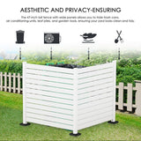 KOZYARD Outdoor Privacy Screen White Framed Fence Panels Kit 4 ft.