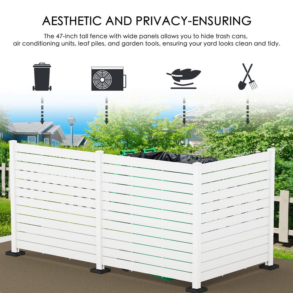 KOZYARD Outdoor Privacy Screens - 4 ft. W x 4.17 ft. H White Vinyl Panels