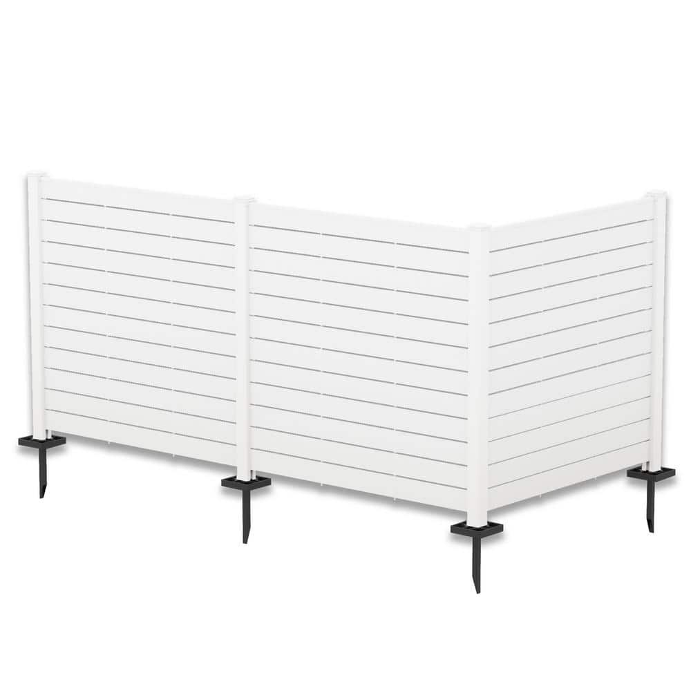 KOZYARD Outdoor Privacy Screens - 4 ft. W x 4.17 ft. H White Vinyl Panels
