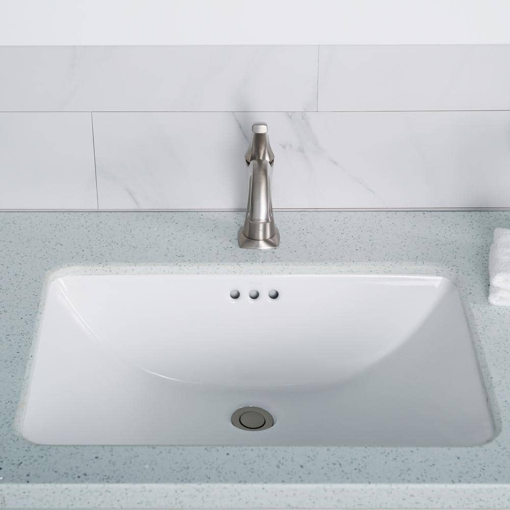 KRAUS Elavo Large Rectangular Ceramic Undermount Bathroom Sink in White with Overflow, 23-1/4 in. x 16-1/2 in.