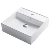 KRAUS Elavo 18.6 in. Square Ceramic Vessel Bathroom Sink in White