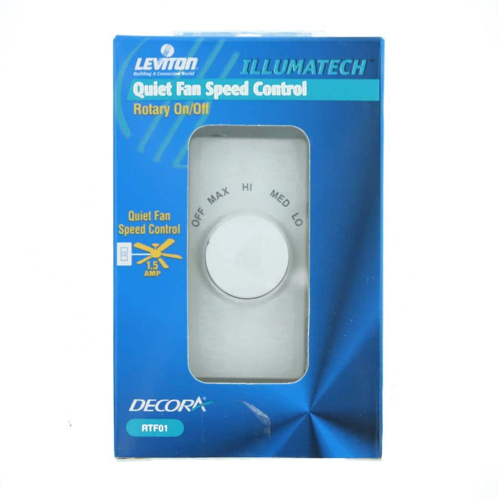 Leviton 1.5 Amp Decora Single-Pole Rotary Step Fan Speed Control, White