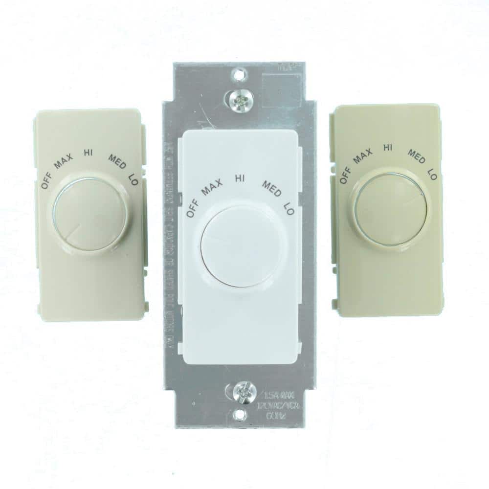 Leviton 1.5 Amp Decora Single-Pole Rotary Step Fan Speed Control, White