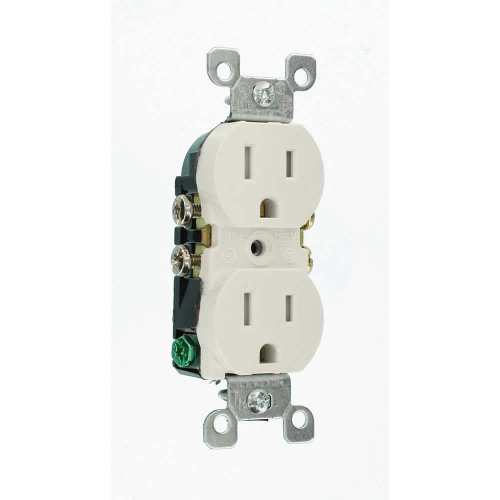 Leviton 15 Amp Tamper-Resistant Duplex Outlet, White (10-Pack)