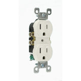 Leviton 15 Amp Residential Grade Grounding Duplex Outlet, White (10-Pack)