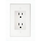 Leviton 15 Amp 1-Gang Recessed Duplex Power Outlet, White