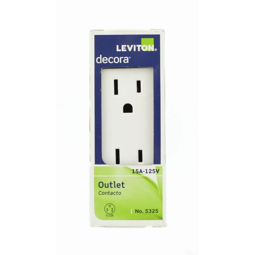 Leviton Decora 15 Amp Residential Grade Self-Grounding Duplex Outlet, White