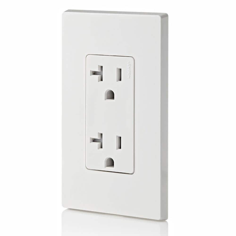 Leviton Decora 20 Amp Tamper-Resistant Duplex Outlet, 125V, White (R52-T5825-00W)