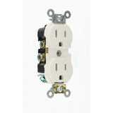 Leviton 15 Amp Commercial Grade Duplex Outlet, White