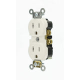 Leviton 15 Amp Commercial Grade Duplex Outlet, White