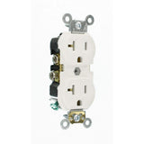 Leviton 20 Amp Commercial Grade Duplex Outlet, White (R62-CBR20-00W)
