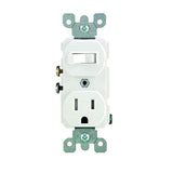 Leviton 15 Amp Tamper-Resistant Combination Switch and Outlet, White (R62-T5225-0WS)