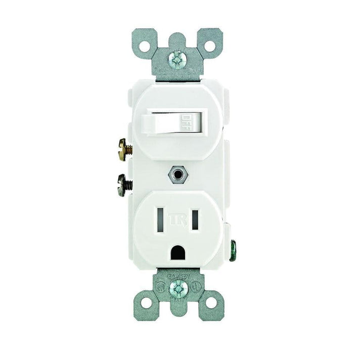 Leviton 15 Amp Tamper-Resistant Combination Switch and Outlet, White (R62-T5225-0WS)
