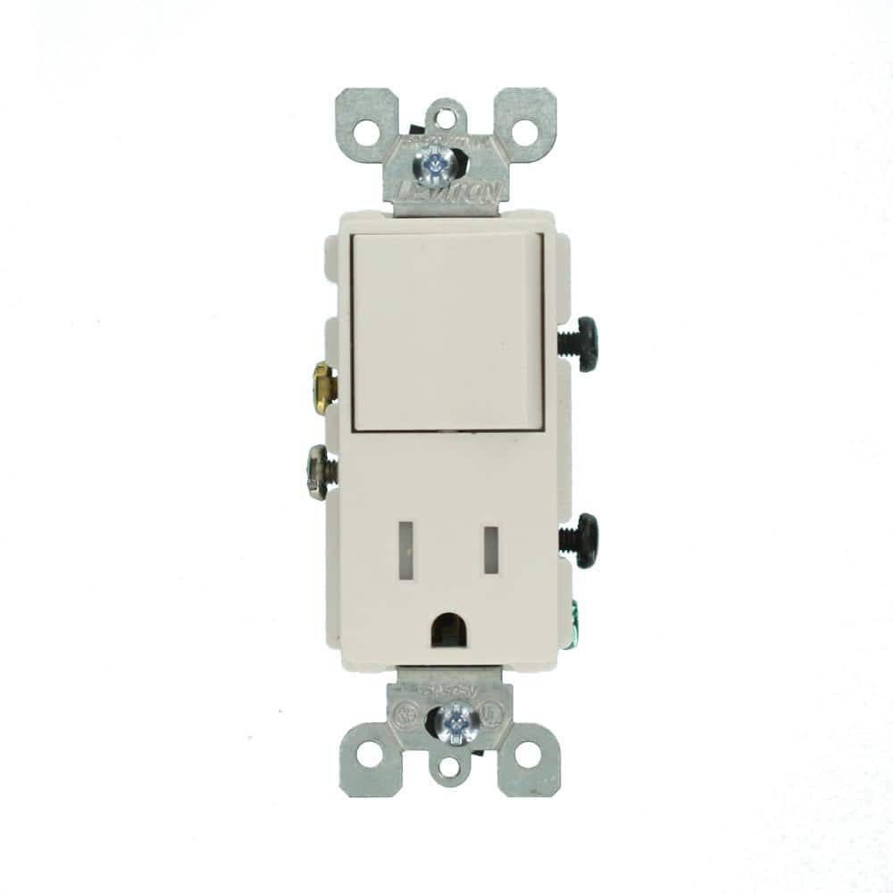 Leviton Decora 15 Amp Tamper-Resistant Combo Switch and Outlet, White (R62-T5625-0WS)