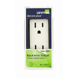 Leviton Decora Plus 15 Amp Industrial Grade Duplex Outlet, White