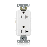 Leviton Decora Plus 20 Amp 125-Volt Industrial Grade Duplex Outlet/Receptacle, White (R82-16352-0WS)