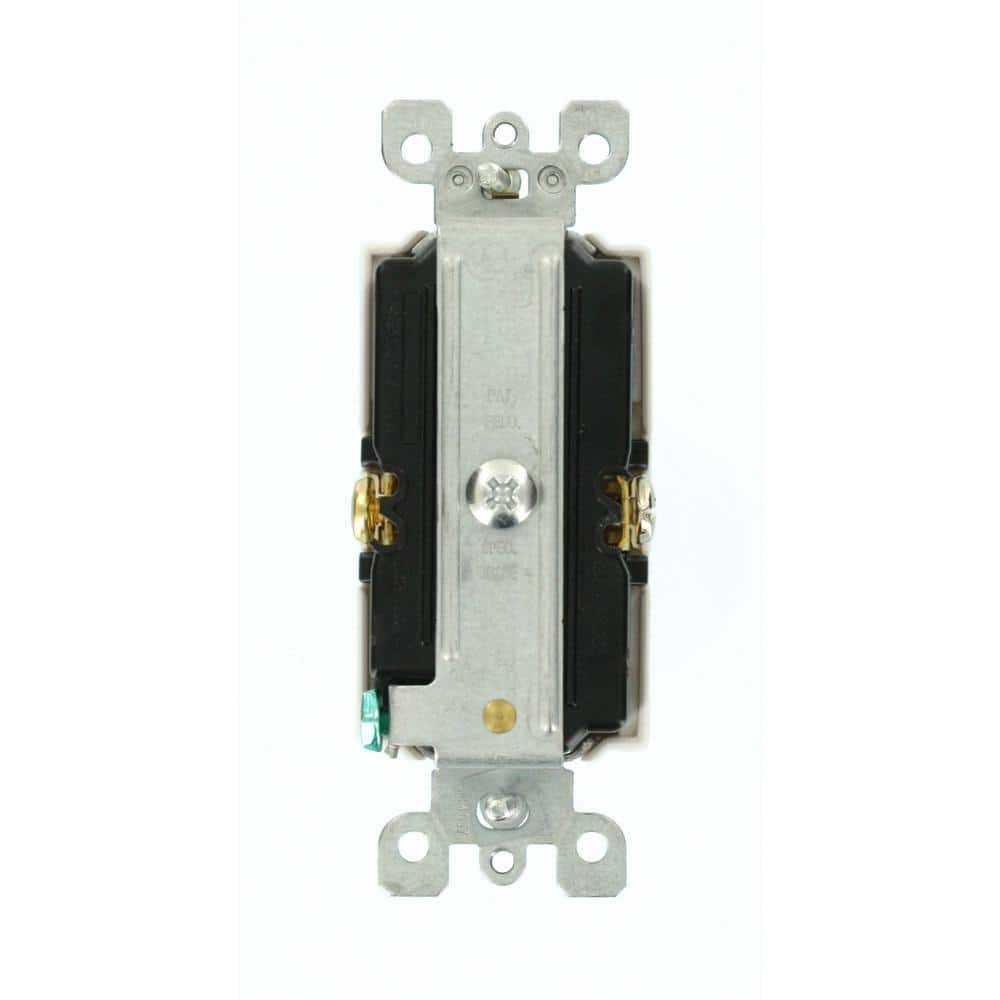 Leviton Decora 15 Amp Combination Single Outlet with LED Sensor Guide Light, White
