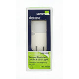 Leviton Decora 15 Amp Combination Single Outlet with LED Sensor Guide Light, White