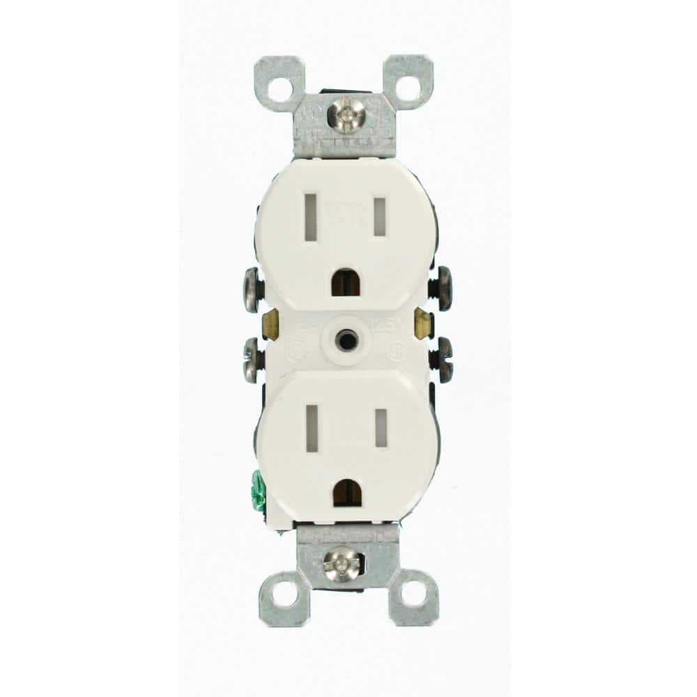 Leviton 15 Amp Weather & Tamper-Resistant Duplex Outlet, 125V, White (W5320-T0W)