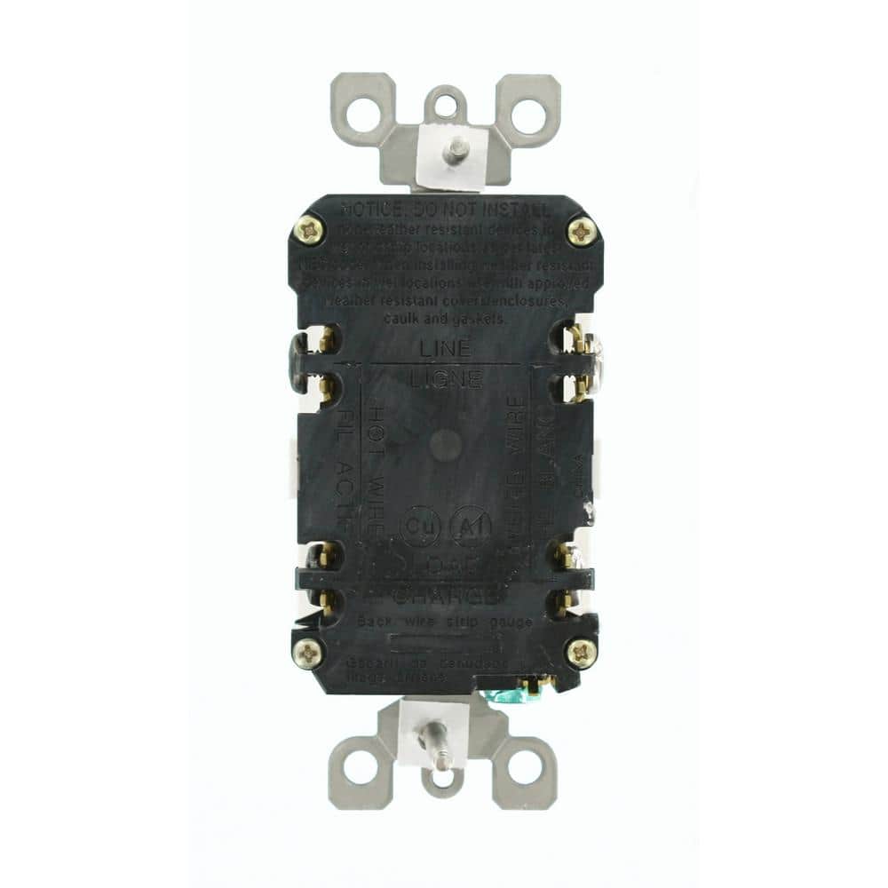 Leviton 20 Amp SmartlockPro Weather Resistant GFCI Outlet, White (GFWR2-W)