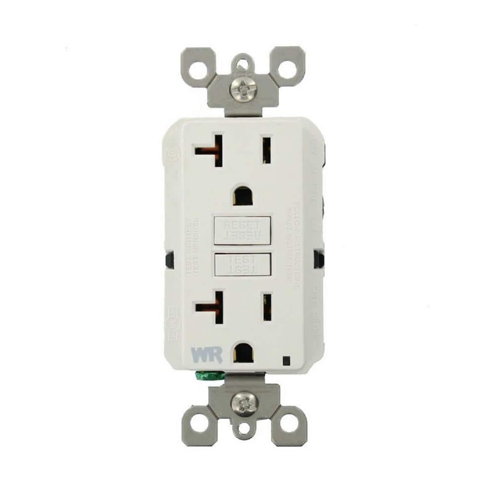 Leviton 20 Amp SmartlockPro Weather Resistant GFCI Outlet, White (GFWR2-W)