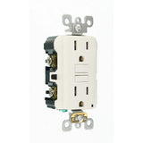 Leviton 15 Amp 125-Volt Duplex Self-Test Slim GFCI Outlet, White (4-Pack)