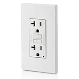 Leviton 20 Amp 125-Volt Duplex Self-Test Slim GFCI Outlet, White (4-Pack)
