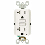 Leviton 20 Amp Self-Test SmartlockPro Slim Duplex Tamper Resistant GFCI Outlet, White (3-Pack)