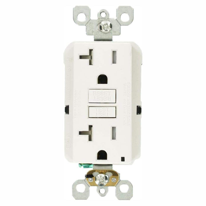 Leviton 20 Amp Self-Test SmartlockPro Slim Duplex Tamper Resistant GFCI Outlet, White (3-Pack)