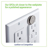 Leviton 15 Amp Self-Test SmartlockPro Slim Duplex Tamper Resistant GFCI Outlet, White (3-Pack)