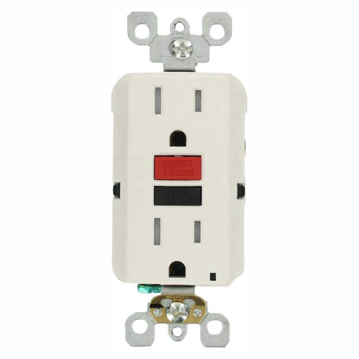 Leviton 15 Amp Self-Test SmartlockPro Slim Duplex Tamper Resistant GFCI Outlet, White (3-Pack)