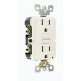 Leviton 15 Amp Self-Test SmartlockPro Slim Duplex GFCI Outlet, White