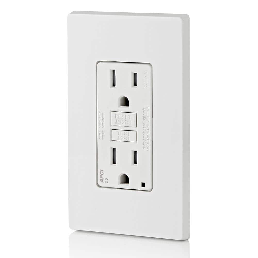 Leviton 15 Amp Tamper Resistant AFCI Outlet, White