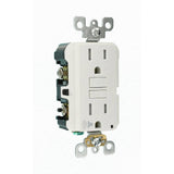 Leviton SmartlockPro 15 Amp 125-Volt Self-Test Tamper-Resistant GFCI Outlet with Audible Trip Alert, White