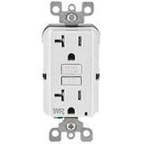 Leviton 20 Amp 125-Volt Duplex Self-Test Tamper-Resistant/Weather-Resistant GFCI Outlet, White (R92-GFWT2-0KW)