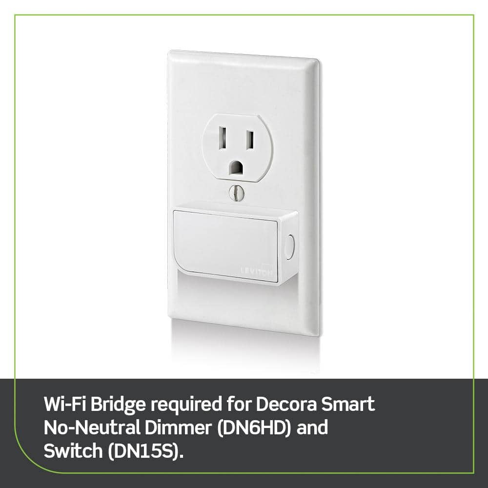Leviton Decora Smart No-Neutral Dimmer & Wi-Fi Bridge Kit for Older Homes Without a Neutral Wire