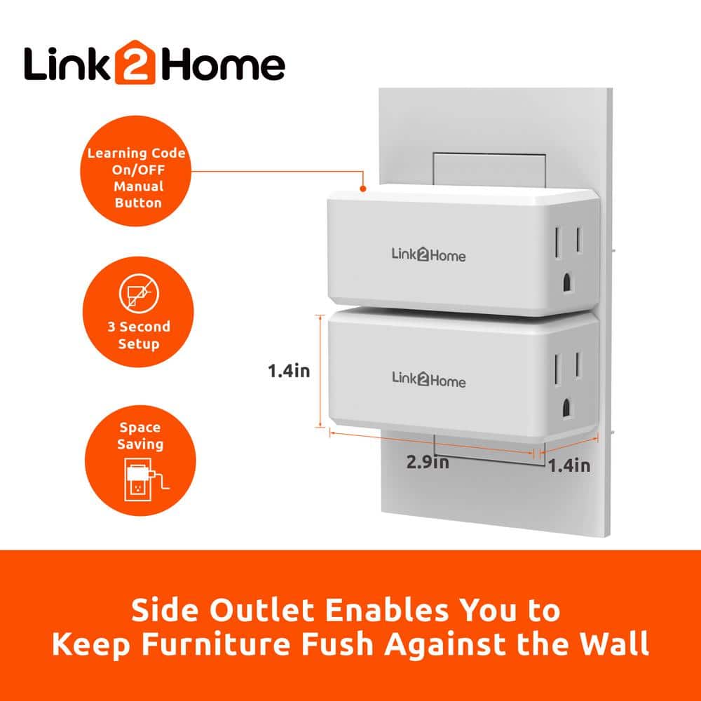 Link2Home Wireless Indoor Remote Control Outlet Switch with 5 RCVs and 2 Remotes