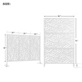 Lirago 75 x 48 in. White Modern Outdoor Screen Privacy Screen with Leaf Patterns Wall Decal
